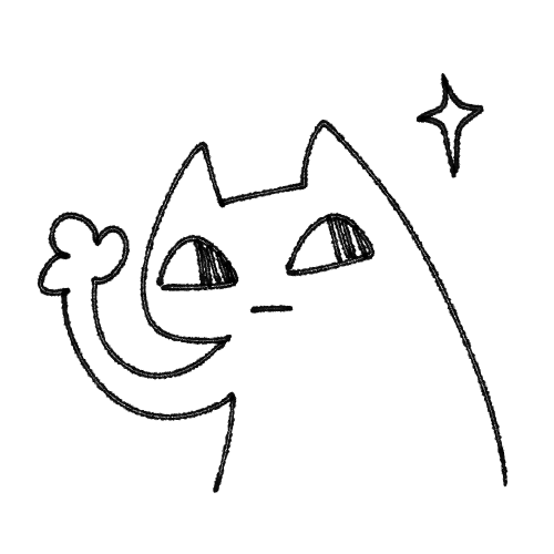 another poorly drawn cat except it's waving smugly